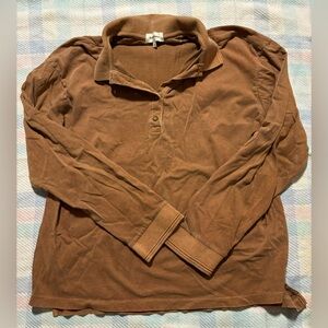 Richer Poorer Brown Collared Long Sleeve Shirt